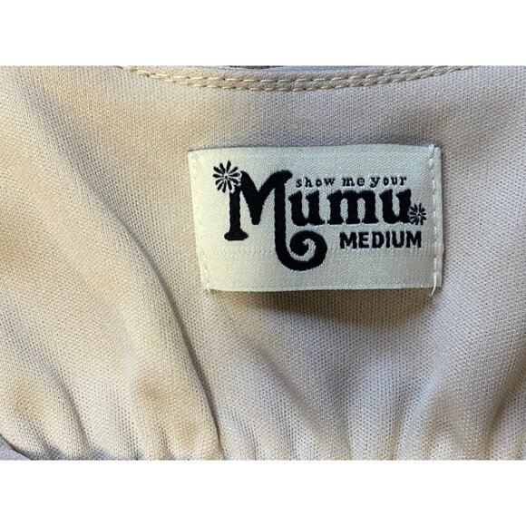 Show Me Your Mumu Caitlin Ruffle Maxi Dress OATMEAL Color Size Medium - Picture 8 of 13